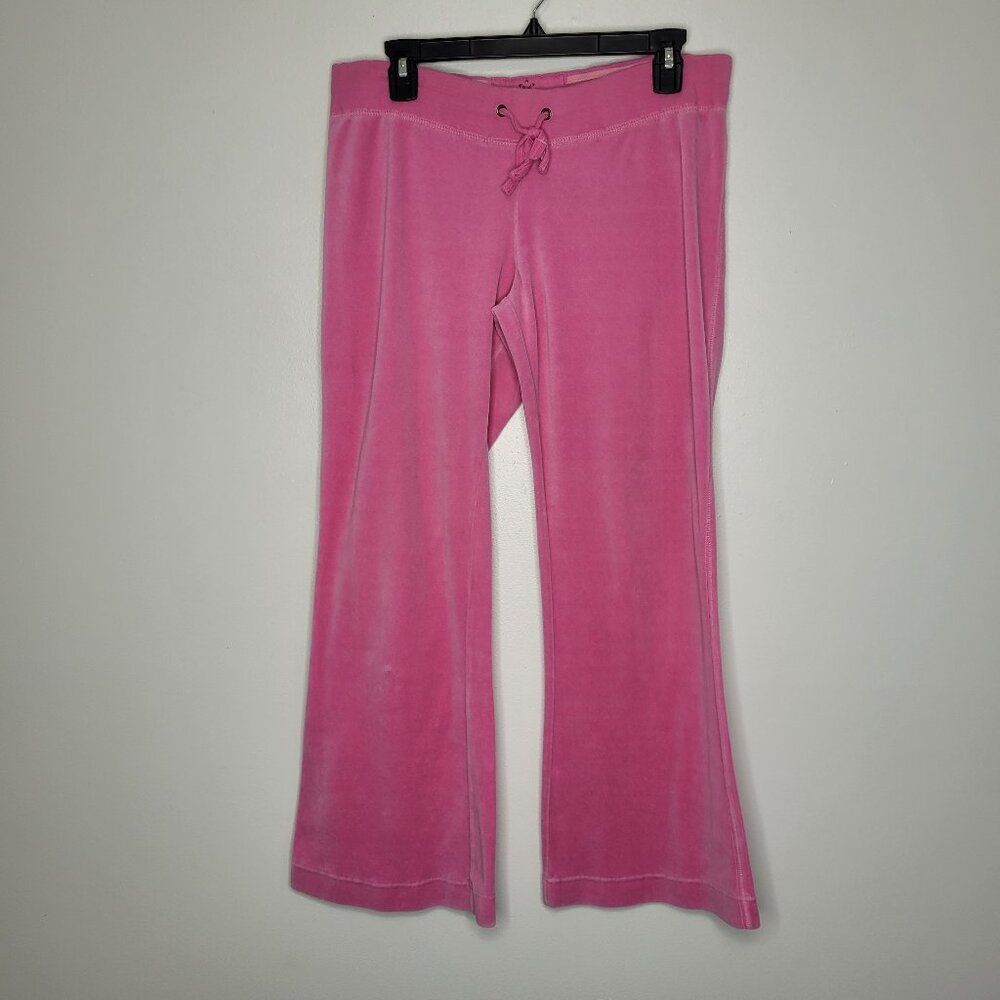 Vintage y2k SO pink preppy flare velour pull on pants sprears hilton size large